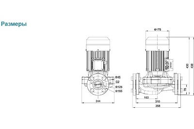 Насос циркул. LP2200, LEO (2,2кВт, Q=18м3/ч ном., H=26м ном.380В)