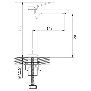 Смеситель д/раковины SHEVANIK черный высокий S8311H
