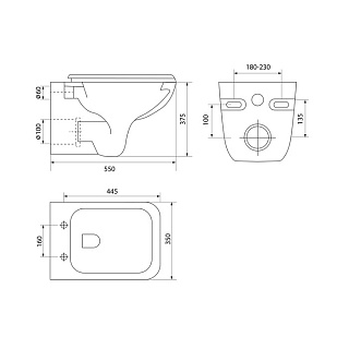 Унитаз подвесной IDDIS "VIBE" безободковый VIBRDSEi25 сид. м/лилифт б/с (7583) АКЦИЯ!!