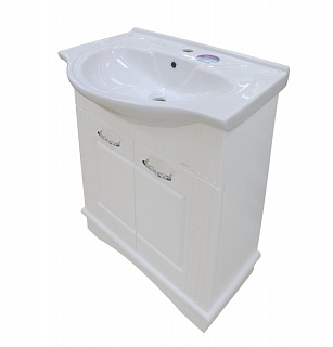 Комплект мебели 65 "Эльбрус-65" напольная 2 дв. белая MISTY (ум.Байкал-65)