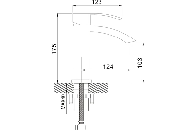 Смеситель д/раковины ROSE черный R1501H