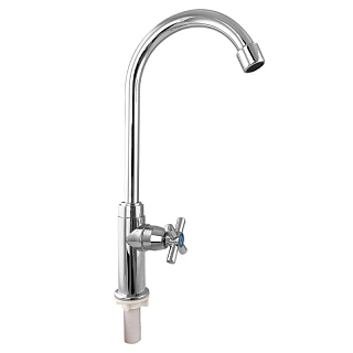 BRIMIX - Кран моно, высокий излив ,металлокерамика , хромированный, АБС пластик (603)