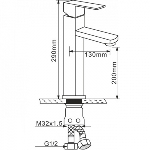 Смеситель д/умывальника MELANA нерж. ф35 (6110) высокий
