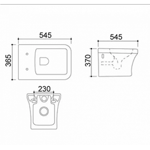 Унитаз подвесной 800-T2006 белый MELANA 