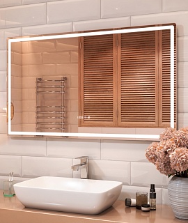 Зеркало 120 "GEOMETRY LUXE-120" подсветка сенсор на зеркале + подогрев VELVEX