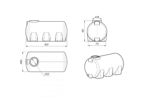 Емкость ЭВЛ-1000-Н (Н1400xD1060)