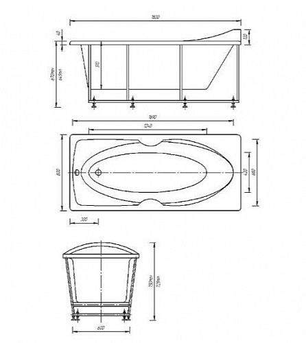 Ванна акриловая Европа 180х80