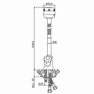Смеситель д/кухни LUCH  1/2 резина гибкий излив  071/072 ARGO 37998/44109 снят с производства