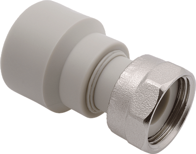 Патрубок пер. пласт. с нак. гайк.25х1"  и вварным латунным патрубком FV-Plast (100/10)