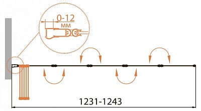 ШТОРКА НА ВАННУ CEZARES RELAX-V-5 120/140-P-Bi-R