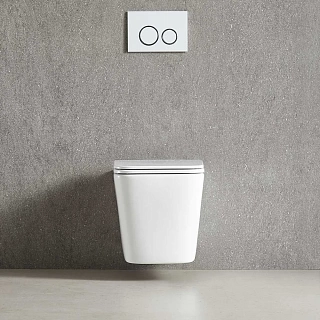 Унитаз подвесной безободковый Vincea "Q-line" TORNADO белый .сиденье slim м/л  VT1-12T ВЫГОДА!!