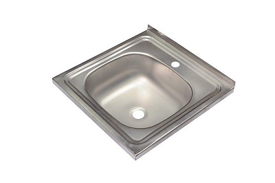 Мойка нерж накладная 50*50  0,4/130 ( Россия )