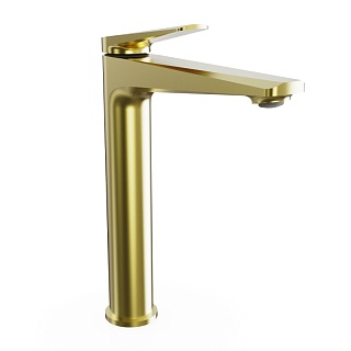 Смеситель д/умывальника "Kin" (KIN-1012) высокий браш.золото TOKITO