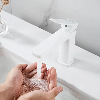 Смеситель д/раковины SHEVANIK белый мат. S9901C