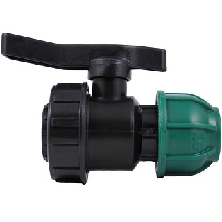 Кран шаровый компрессионный разъёмный ПНД 25*3/4" (вн.рез.) ТПК-АКВА (6/36)