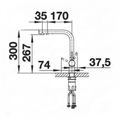 Смеситель д/кухни Haiba HB70088-9  под фильтр бежевый 