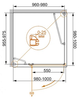 ДУШЕВОЙ УГОЛОК CEZARES VERONA A-1 90-P-Cr-L