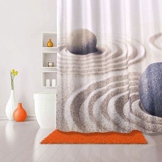 Штора для ванной комнаты, IDDIS, 180*200 см, полиэстер, Sandy, 640P18Ri11