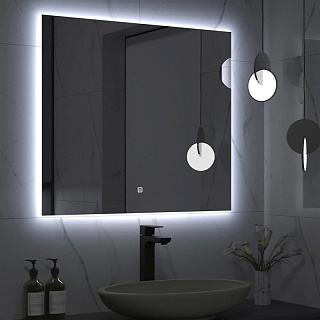 Зеркало (Санакс) сенсорное 800*700мм, с внутренней  LED подсветкой, ореольное свечение код: 45249