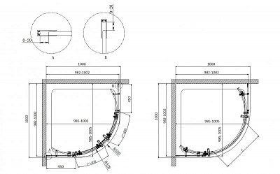 ДУШЕВОЙ УГОЛОК CEZARES STYLUS-O-M-R-2 100-C-Cr