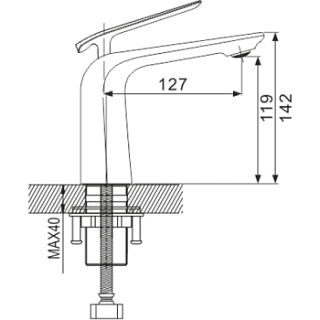 Смеситель д/раковины ROSE черный/хром R1301H