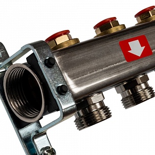 Коллектор 8-вых. нерж.ст. с регул. клапанами (SMS 0922 000008) STOUT 