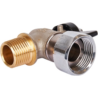 Кран шар. с нак. гайкой угл., баб. НР 1/2x3/4 (SVB-0010-001520) STOUT