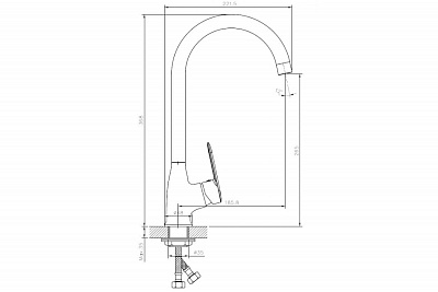 Смеситель д/кухни "Kanda" (KAN-1013) высокий излив TOKITO