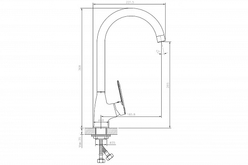 Смеситель д/кухни "Kanda" (KAN-1013) высокий излив TOKITO
