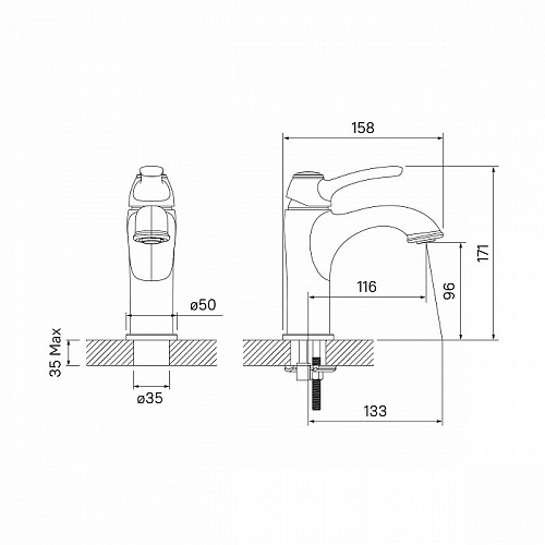 Смеситель для умывальника, Oldie, IDDIS, OLDSB00i01