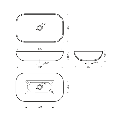 Умывальник накладной "INFINITY-60" (Самара)