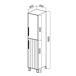 Пенал напольный "Сицилия" 30см ПР капучино VIANT