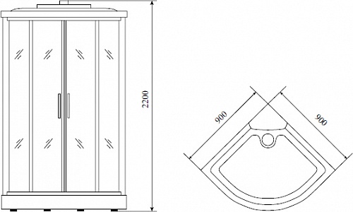 Кабина душевая Timo Standart T-1109  (90*90*220)