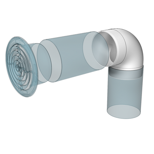 Колено круглое 10ККП,D100 (пластик) (32)