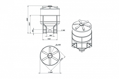 Емкость ФМ 5000л в обрешетке