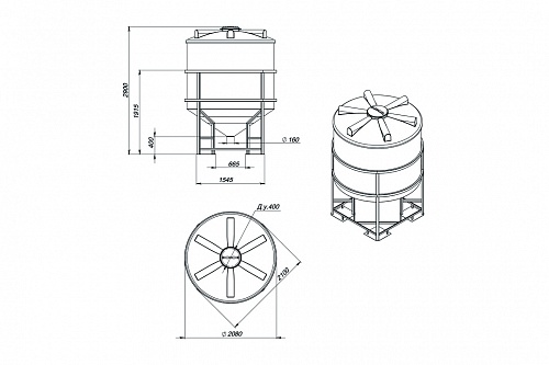 Емкость ФМ 5000л в обрешетке