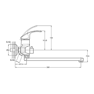 Смеситель д/ванны G-lauf (LWZ7-A182) ф40 лат. (6)