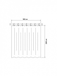 Штора для ванной комнаты, IDDIS, 200*180 см, полиэстер, Basic ,B63P218i11 (11940)
