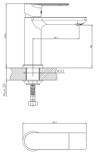 Смеситель д/раковины Haiba хром с гиг.лейкой HB12505