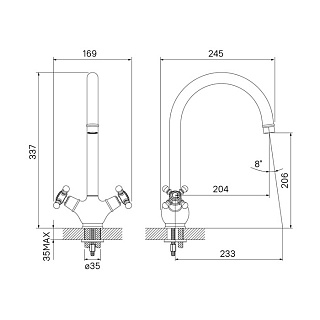 Смеситель для кухни, Sam, бронза, IDDIS, SAMBRJ0i05