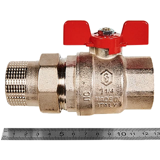 Кран шар. полнопроходной с амер. (EPDM) с упл. на сгоне баб. ВН 1 1/4"  (SVB-1007-200032) STOUT замена арт.78798