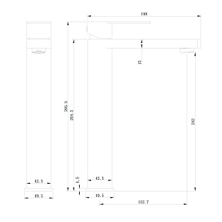 Смеситель д/умывальника "AOMORI" (AOM-1012BG) нерж, высокий, браш.золотоTOKITO