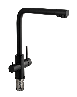 MAGNUS Смеситель д/кухни, ЧЕРНЫЙ Г-образный излив,под фильтр нерж. ст. марка 304, код: 91120