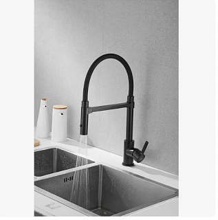 Смеситель д/кухни ROSE гибкий излив оружейная сталь R133T