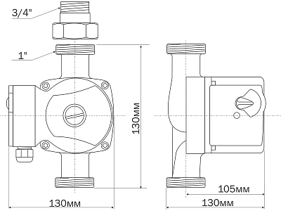  . AC 206-130 DN20, PN10, Qmax=43/, Hmax=6, Tmax=110, 220, 3-. (5206) Aquario
