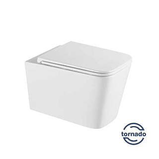 Унитаз подвесной безободковый Vincea "Q-line" TORNADO белый .сиденье slim м/л  VT1-12T ВЫГОДА!!