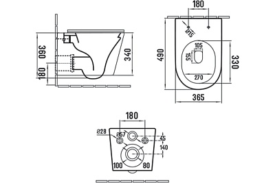 Унитаз подвесной безободковый Vincea "Piatti" белый .сиденье slim м/л  VT1-11S ВЫГОДА!!