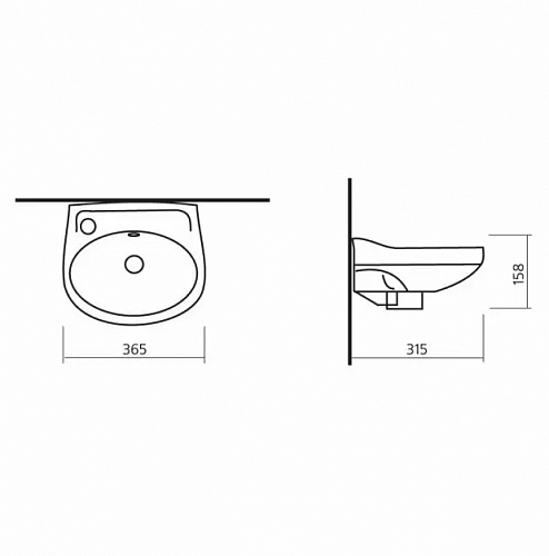Умывальник "Лада" бел. (Самара) 36х31см 