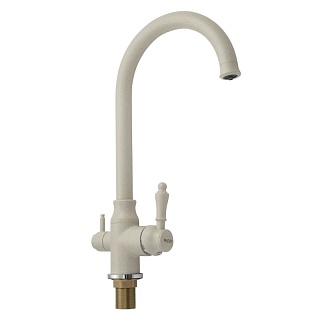 MAGNUS Смеситель д/кухни, БЕЖЕВЫЙ, под фильтр, латунь код 8242