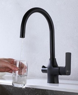 Смеситель д/кухни "URSUS" (7261BL) под фильтр черный LEMARK ВЫГОДА!!